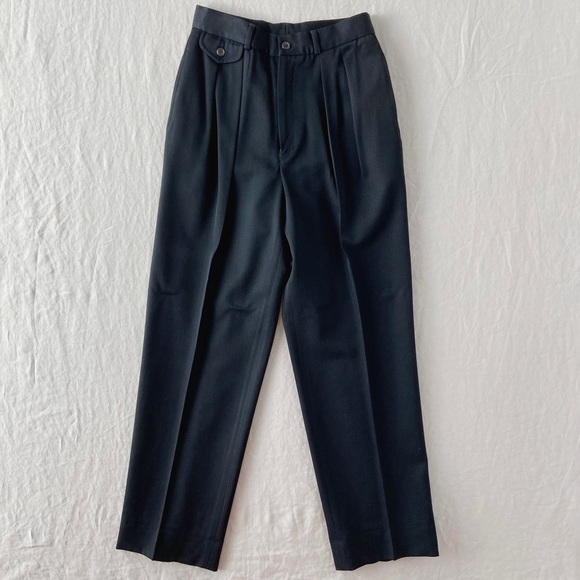 ‼️SOLD‼️ Vintage Ralph Lauren pleated high rise relaxed fit trousers 100% wool - Picture 6 of 8